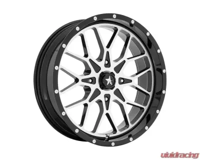 MSA Offroad Wheels M45 Wheel 24x7 4x156 0mm Gloss Black Machined - M45-024756