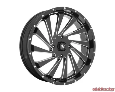 MSA Offroad Wheels M46 Wheel 24x7 4x137 0mm Gloss Black Milled - M46-024737M