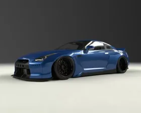 Pandem Aero V2 Dry Carbon Wide-body Side Skirts Nissan GT-R R35 2009-2021