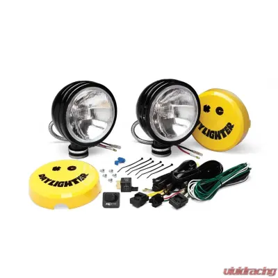 KC Hilites 6" Daylighter Halogen Lights Pair Pack System - Black - KC #234 (Spread Beam) - 234