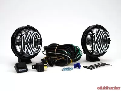 KC Hilites 5" Apollo Pro Halogen Lights Pair Pack System - Black - KC #451 (Spread Beam) - 451