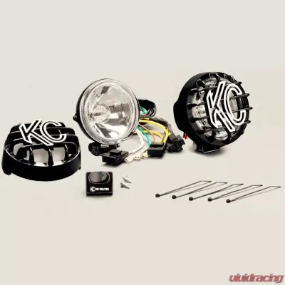 KC HiLiTES 4" Rally 400 Halogen Lights Pair Pack System - Black - KC #490 (Spread Beam) - 490