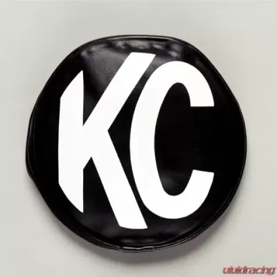 KC HiLiTES 6" Vinyl Cover KC #5100 Black with White KC Logo - 5100