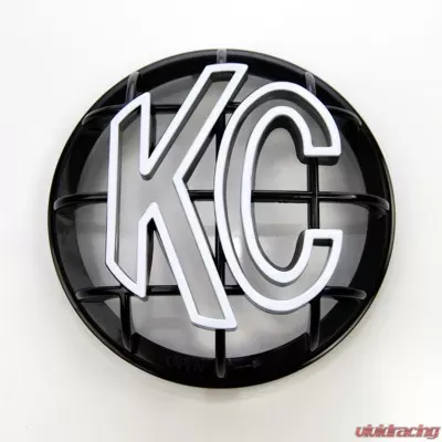 KC HiLiTES 5" Apollo Stone Guard KC #7217 Black with White Logo - 7217