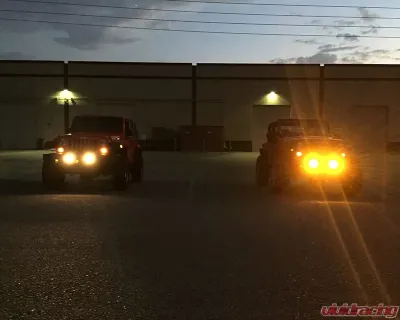 KC Hilites 4 Inch Gravity SAE LED G4 Fog Light Kit Clear for Jeep Wrangler JK 2010-2018 - 1497