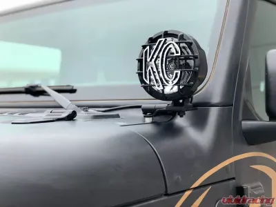 KC HiLiTES KC A-Pillar Light Mount Brackets for 2018-2019 Jeep Wrangler, Durable Steel - 7318