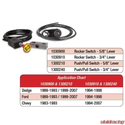 BD Diesel Rocker Switch Kit, Exhaust Brake - 5/8 Manual Lever Dodge - 1030900