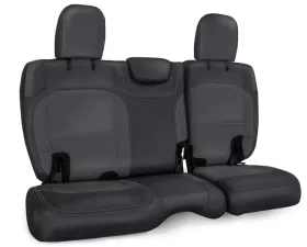 PRP Seats Rear Bench Covers Black and Grey with Silver Stitch for Jeep Wrangler JL 2018-2020