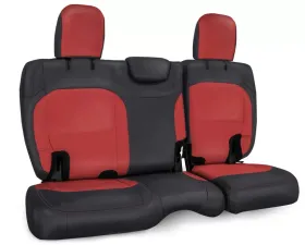 PRP Seats Rear Bench Covers Black and Red with Red Stitch for Jeep Wrangler JL 2018-2020