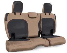 PRP Seats Rear Bench Covers Tan and Black with Tan Stitch for Jeep Wrangler JL 2018-2020