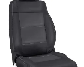 PRP Seats Front Seat Covers Black with Grey Stitching for Jeep Wrangler JK 2007-2010