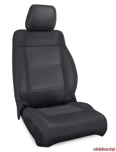 PRP Seats Front Seat Covers Black with Grey Stitching for Jeep Wrangler JK 2007-2010 - B016-03