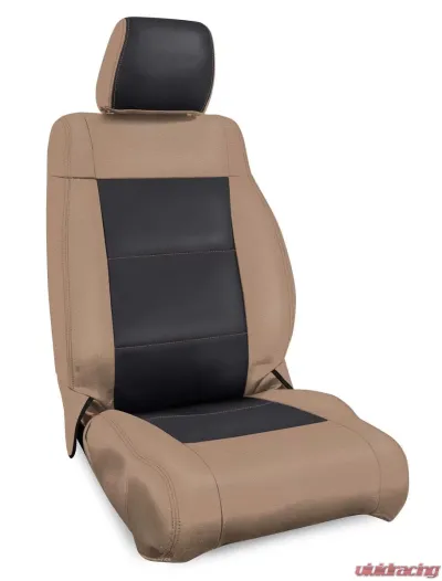 PRP Seats Front Seat Covers Black and Tan for Jeep Wrangler JK 2007-2010 2/4 Door - B016-04