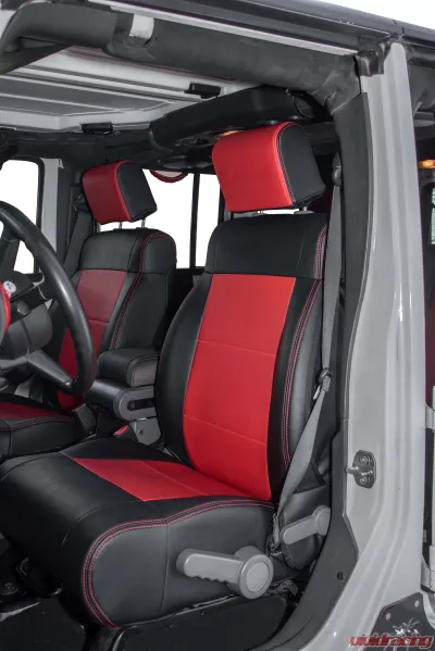 PRP Seats Front Seat Covers Black and Tan for Jeep Wrangler JK 2007-2010 2/4 Door - B016-04