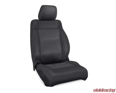 PRP Seats Front Seat Covers Black with Grey Stitching for Jeep Wrangler JK 2011-2012 - B019-03