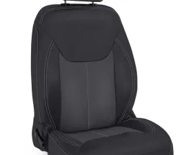 PRP Seats Front Seat Covers Black and Grey with Silver Stitch for Jeep Wrangler JK 2013-2017