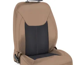 PRP Seats Front Seat Covers Black and Tan with Tan Stitch for Jeep Wrangler JK 2013-2017