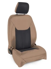 PRP Seats Front Seat Covers Black and Tan with Tan Stitch for Jeep Wrangler JK 2013-2017                                     - B022-04 - Image 2
