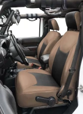 PRP Seats Front Seat Covers Black and Tan with Tan Stitch for Jeep Wrangler JK 2013-2017                                     - B022-04 - Image 2