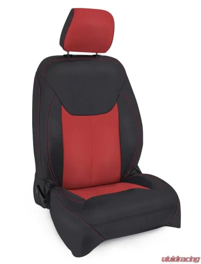PRP Seats Front Seat Covers Black and Red with Red Stitch for Jeep Wrangler JK 2013-2017 - B022-05
