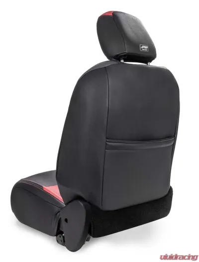 PRP Seats Front Seat Covers Black with Red Stitch and Pocket for Jeep Wrangler JL 2018-2020 - B037-01
