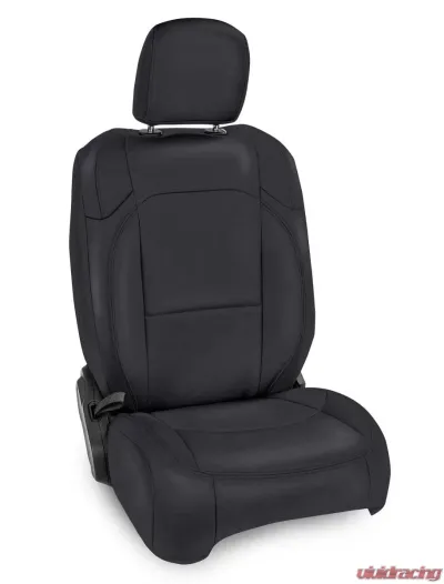 PRP Seats Front Seat Covers Black with Black Stitch and Pocket for Jeep Wrangler JL 2018-2020 - B037-02