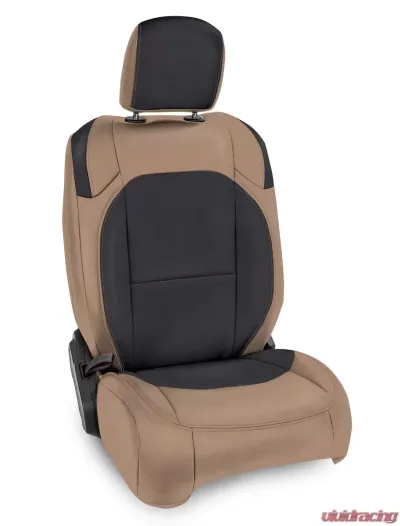 PRP Seats Front Seat Covers Tan and Black with Pocket for Jeep Wrangler JL 2 Door 2018-2020 - B037-04