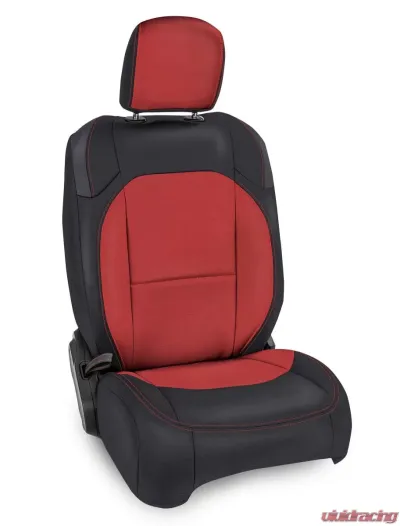 PRP Seats Front Seat Covers Black and Red with Pocket for Jeep Wrangler JL 2 Door 2018-2020 - B037-05