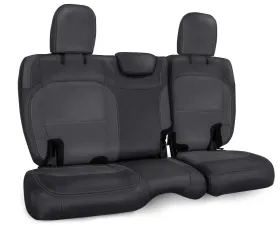 PRP Seats Rear Bench Covers Black and Grey with Silver Stitch for Jeep Wrangler JL 2018-2020