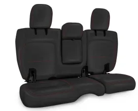 PRP Seats Rear Bench Covers Black with Red Stitch for Jeep Wrangler JL 4 Door 2018-2020