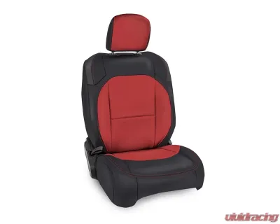 PRP Seats Black and Red Front Seat Covers Pair for Jeep Wrangler JL 4 Door Gladiator JT 2018+ - B039-05