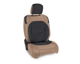 PRP Seats Black and Tan Front Seat Covers Pair for Jeep Wrangler JL 4 Door, Gladiator JT, Rubicon 2018+