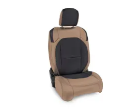 PRP Seats Black and Tan Front Seat Covers Pair for Jeep Wrangler JL 4 Door | Gladiator JT 2018+