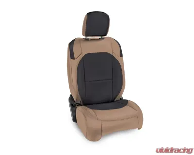 PRP Seats Black and Tan Front Seat Covers Pair for Jeep Wrangler JL 4 Door | Gladiator JT 2018+ - B040-04