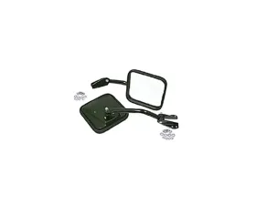 Rugged Ridge Door Mirror Kit, Convex Glass, Black; 55-86 Jeep CJ Jeep