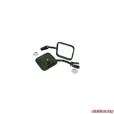 Rugged Ridge Door Mirror Kit, Convex Glass, Black; 55-86 Jeep CJ Jeep - 11001.03