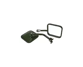 Rugged Ridge Door Mirror Kit, CJ-Style, Black; Jeep Wrangler YJ 1987-1995