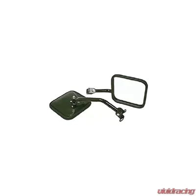 Rugged Ridge Door Mirror Kit, CJ-Style, Black; Jeep Wrangler YJ 1987-1995 - 11001.07