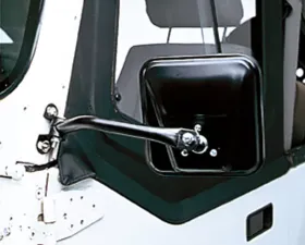 Rugged Ridge Door Mirror Kit, CJ-Style, Black; Jeep Wrangler TJ 1997-2006