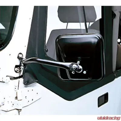 Rugged Ridge Door Mirror Kit, CJ-Style, Black; Jeep Wrangler TJ 1997-2006 - 11001.08