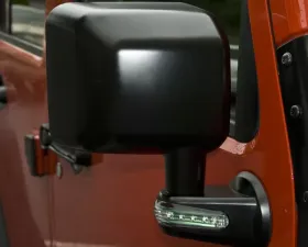 Rugged Ridge Door Mirror, Right, LED Turn Signal, Black; Jeep Wrangler JK 2007-2018