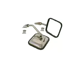 Rugged Ridge Door Mirror Kit, Stainless Steel; 55-86 Jeep CJ5/CJ6/CJ7/CJ8 Jeep