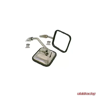 Rugged Ridge Door Mirror Kit, Stainless Steel; 55-86 Jeep CJ5/CJ6/CJ7/CJ8 Jeep - 11005.01