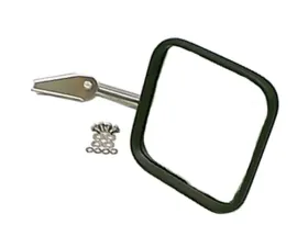 Rugged Ridge Door Mirror Kit, Right, Head/Arm, Stainless Steel; 55-86 Jeep CJ Jeep