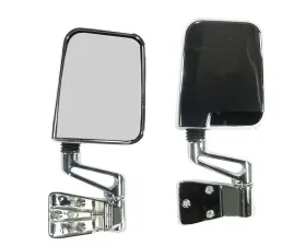 Rugged Ridge Door Mirror Kit, Chrome; 87-02 Jeep Wrangler YJ/TJ Jeep Wrangler