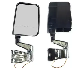 Rugged Ridge Door Mirror Kit, LED Turn Signal, Dual Focus, Chrome; 87-02 Wrangler Jeep Wrangler