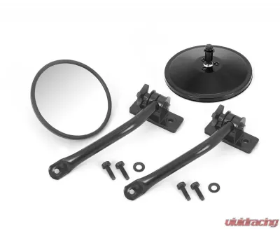 Rugged Ridge Quick Release Mirror, Round, Black; 97-18 Wrangler TJ/LJ/JK/JKU Jeep Wrangler 1997-2018 - 11025.11