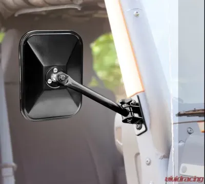 Rugged Ridge Quick Release Mirror, Rectangular, Black; 97-18 Jeep Wrangler Jeep Wrangler 1997-2018 - 11025.13