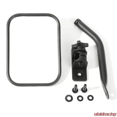 Rugged Ridge Quick Release Mirror, Rectangular, Textured Black; 97-18 Wrangler Jeep Wrangler 1997-2018 - 11025.14