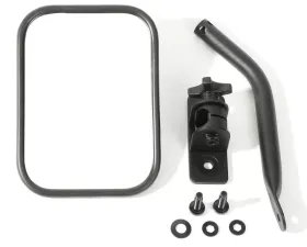 Rugged Ridge Quick Release Mirror, Rectangular, Textured Black; 97-18 Jeep Wrangler Jeep Wrangler 1997-2018